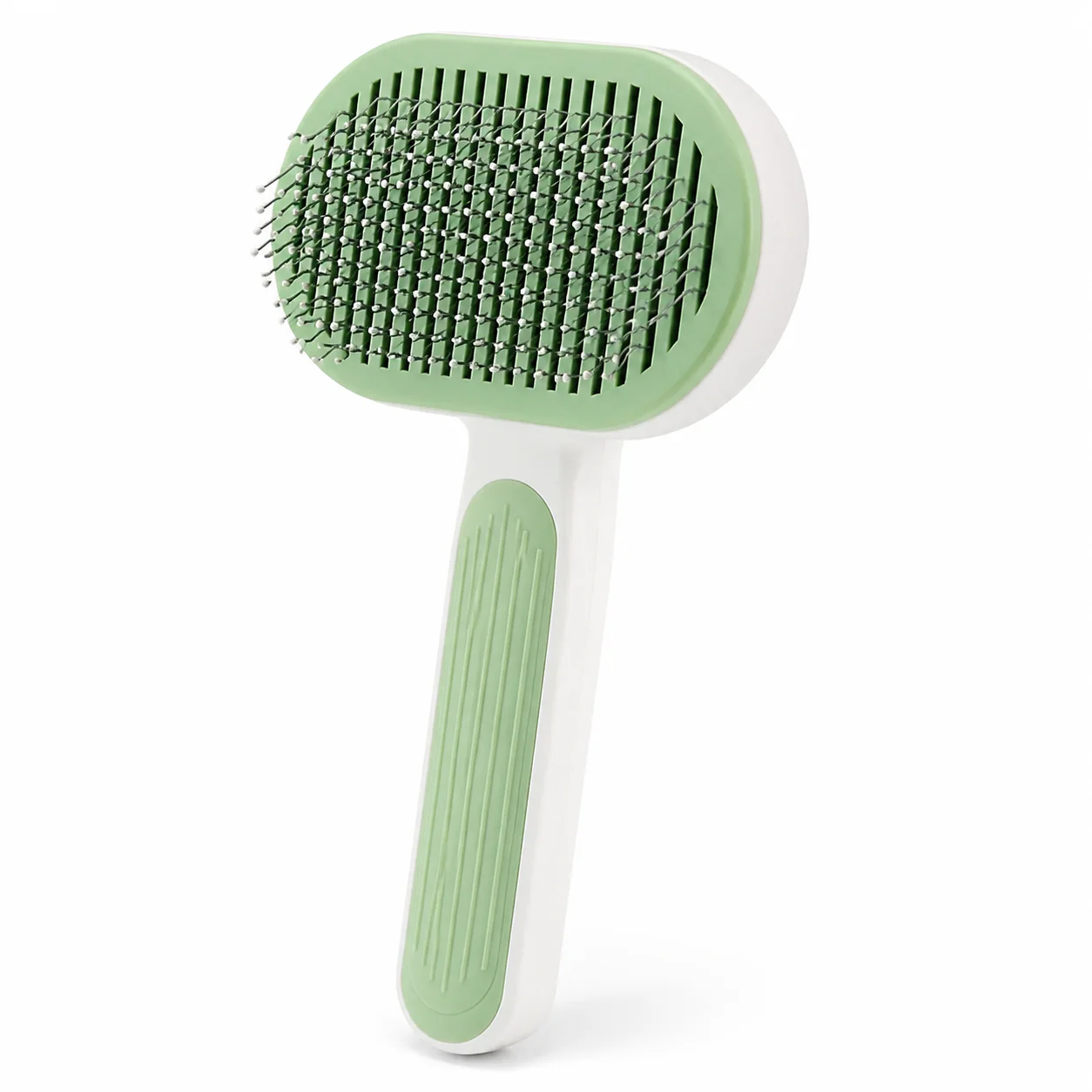 Green Self-Cleaning Pet Brush