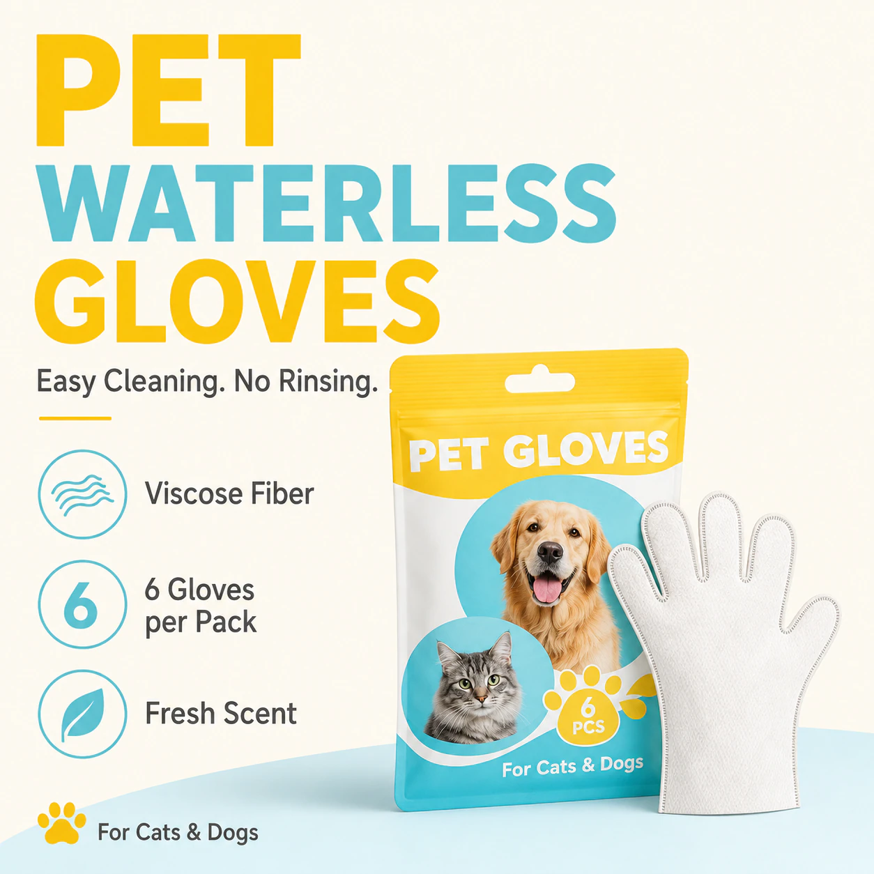 Pet Waterless Cleaning Gloves