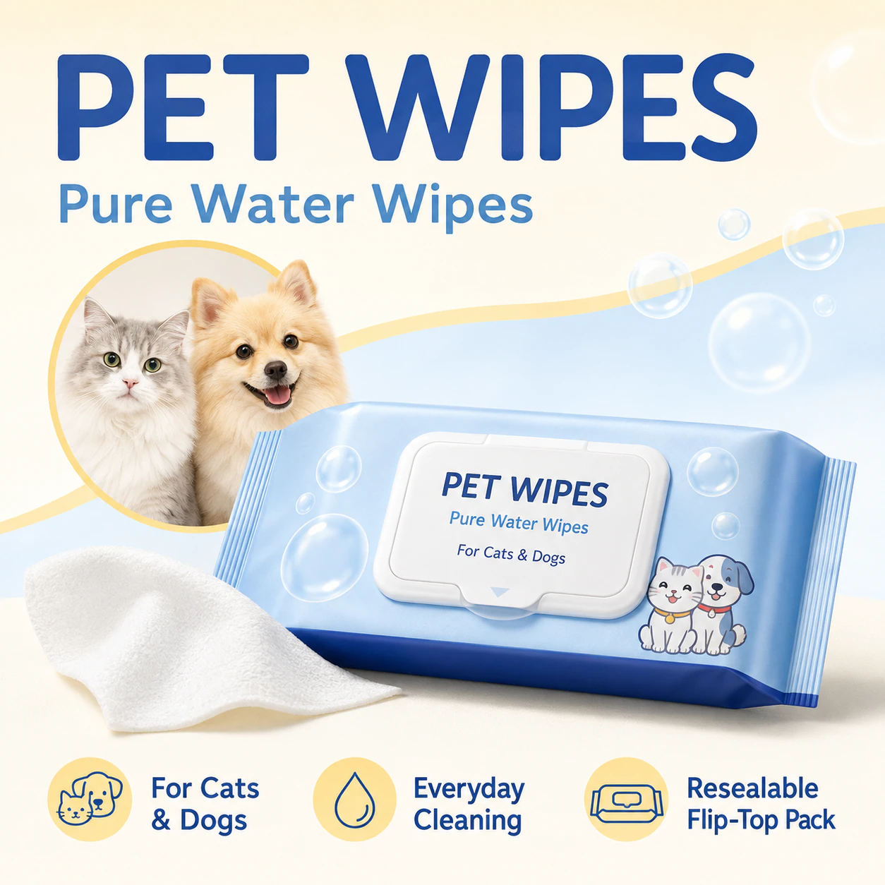Pet Pure Water Wipes